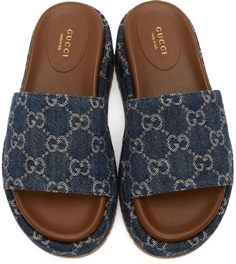 gucci denim slides|gucci women's slides clearance sale.